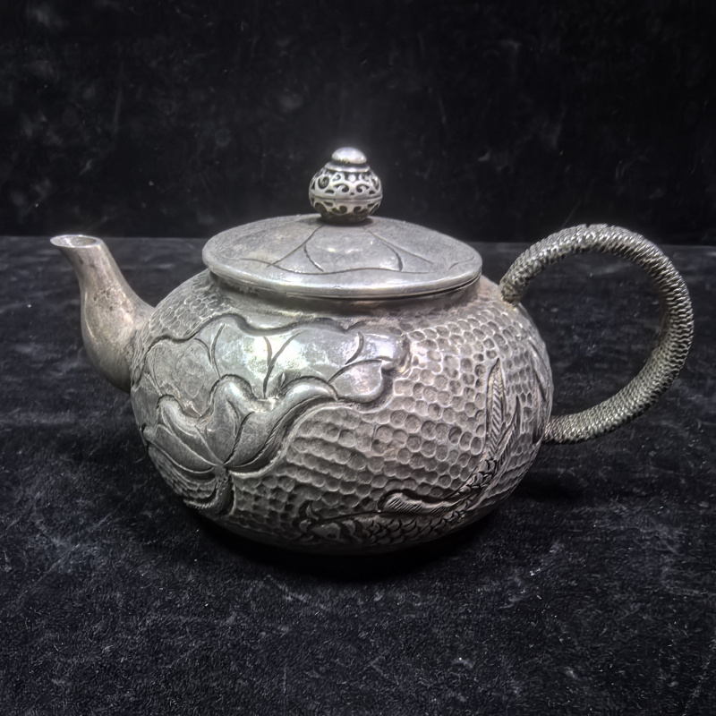 Vintage Collectible Market - Antyczny, postarzany czajnik z czystej miedzi,