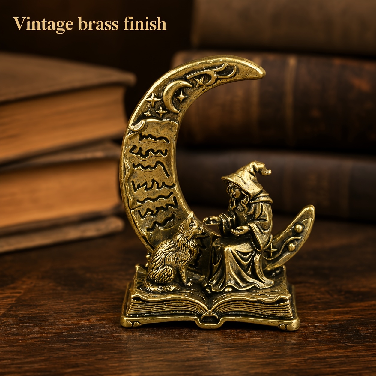 Vintage And Collectible Books - 1 sztuka Vintage Mosiężna Figurka Kotka