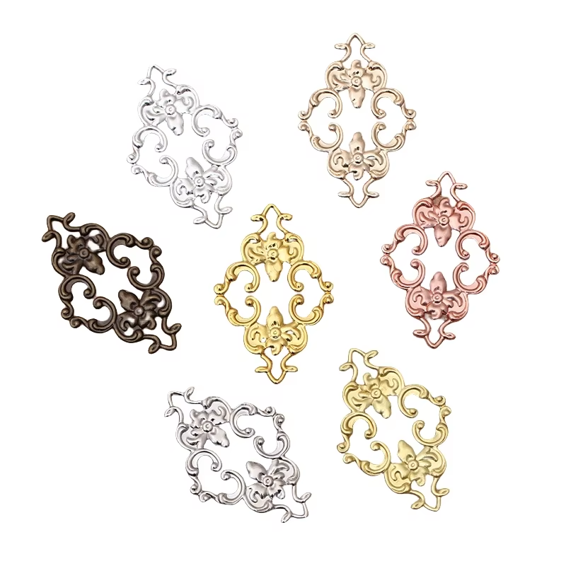 Vintage Jewelry Collection - BoYuTe Metalowe Mosiężne Filigranowe Kwiatowe Płytki
