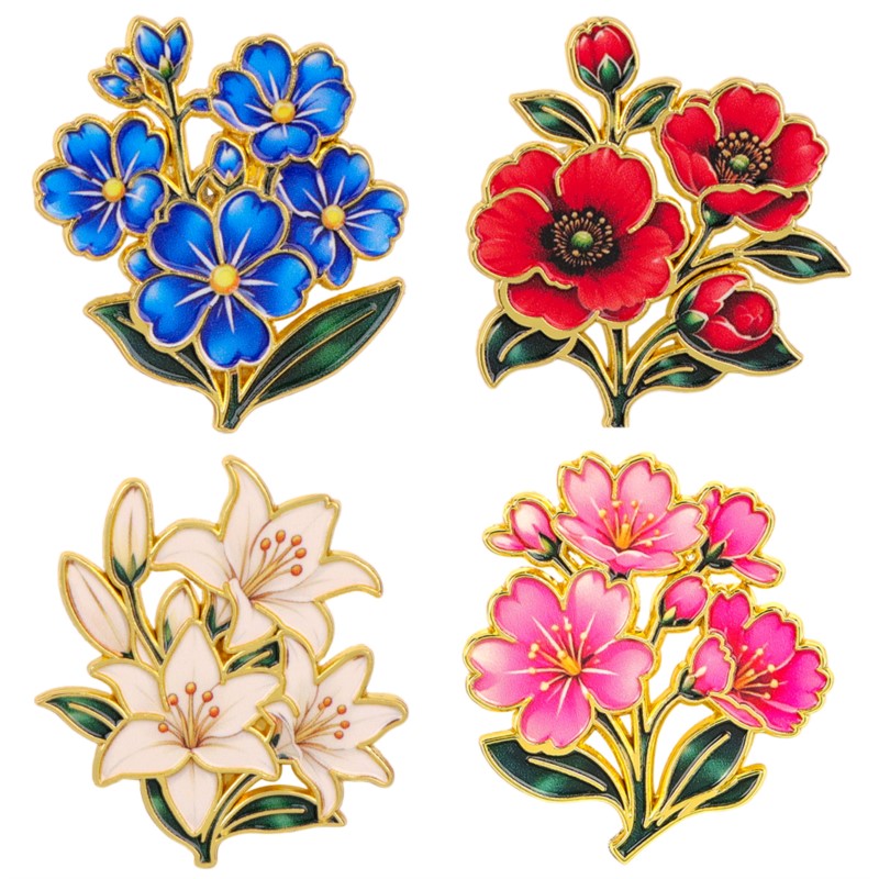 Vintage Items - Urocza, kolorowa, emaliowana przypinka w stylu